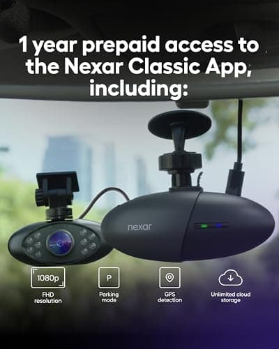 Nexar Pro Dual Dash Cam 1080p FHD Front and Interior Cameras AI Crash Detection 24H Parking Mode Night Vision and Unlimited Cloud Backup Includes 32GB SD Card and 1-Year Nexar App Subscription 6