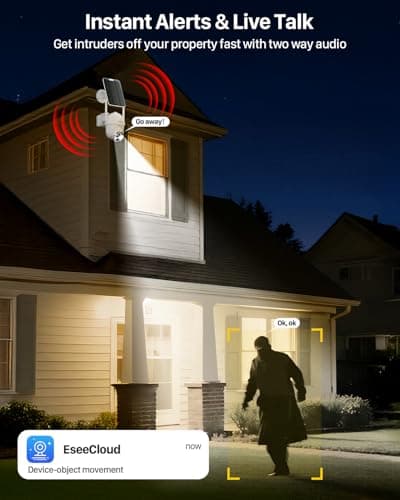 FOSSENXE 4G LTE Cellular Security Camera Includes 64GB Memory Card & SIM Card(Support Verizon/AT&T/T-Mobile), No WiFi Security Camera Solar Powered with 360° Live View, 2K Color Night Vision 7