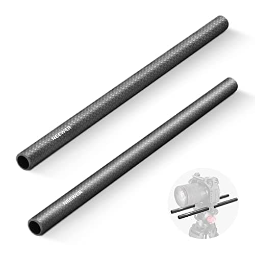 NEEWER 15 mm Carbon Fibre Extension Rods Pack of 2, Compatible with SmallRig Compatible with Tilta Shoulder Support System 15 mm Rail Follow Focus for DSLR Camera, SR002 (30 cm)