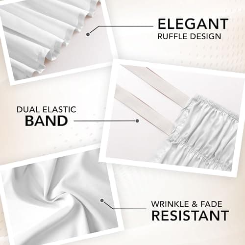 Utopia Bedding Queen Elastic Bed Ruffle - Easy Wrap Around Ruffle - Microfiber Bed Skirt with Adjustable Buckle & Elastic Belt, 16 Inch Tailored Drop - Hotel Quality Bedskirt, Fade Resistant (White) 6