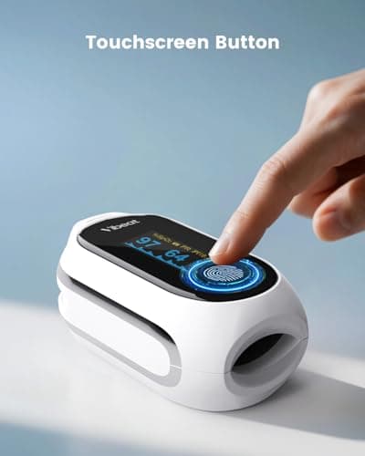 Rechargeable Pulse Oximeter Fingertip, Vibeat S6W Bluetooth O2 Monitor Finger with Real-Time Blood Oxygen Saturation & Heart Rate Tracking, Batteries and Lanyard Included 6