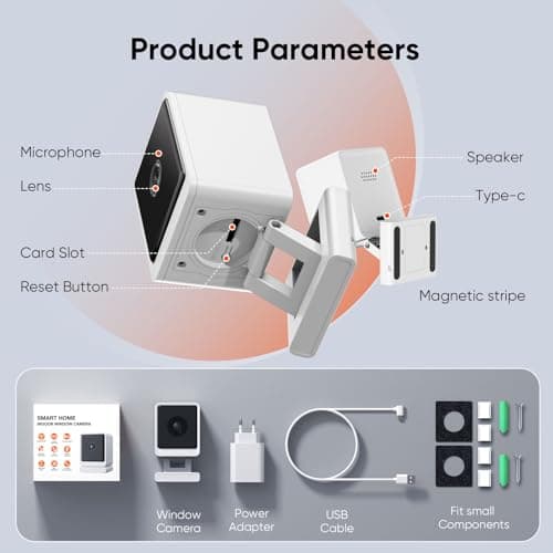 Window Camera, 3MP 2K Home Security Camera for Indoor Glass Monitoring, 2.4GHz & 5GHz WiFi Wireless, AI Color Night Vision, Human & Motion Detection, 24/7 Recording, Easy & Quick Window Mount (1 Pack) 9