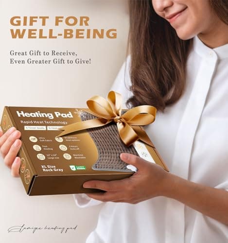 Christmas Gifts Heating Pad for Back, Neck, Shoulder Pain & Cramps Relief, Electric Heating Pad with 6 Heat Settings, Auto-Off, Moist Dry Heat Options, Gifts for Women, Men, Mom, Dad, Wife, Husband 7