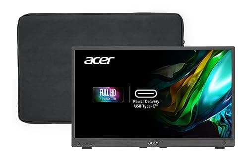acer Portable Monitor PM181Q Abmiux 17.3" 1080P FHD IPS Gaming | Ultra Slim Portable Design | External Monitor for Laptop PC/Mac | Speakers | 1 x USB 3.1 Type-C Port, 1 x Mini HDMI & 1 x Audio Out