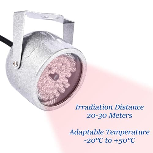 Joyzan IR Illuminator, 48 LED Infrared Lights Waterproof Night Visionss IP Camera Security Auto Sensor Illuminating CCTV 60 Degree Angle Spotlight Indoor Outdoor Highway Snapshot Lamp Gate System 7