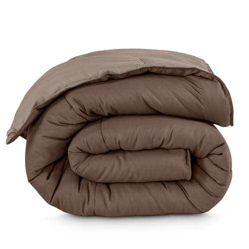 Bare Home Twin/Twin Extra Long Comforter - Reversible Colors - Goose Down Alternative - Ultra-Soft - Premium 1800 Series - All Season Warmth - Bedding Comforter (Twin/Twin XL, Cocoa/Taupe)