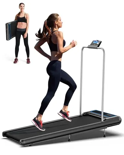 WELLFIT Walking Pad Treadmill with 10% Incline and Removable Handle Bar, 2.5HP Max 5MPH Treadmills for Home, Small Portable Treadmill, Smart App Voice Control, Mute Remote, 265LB Capacity