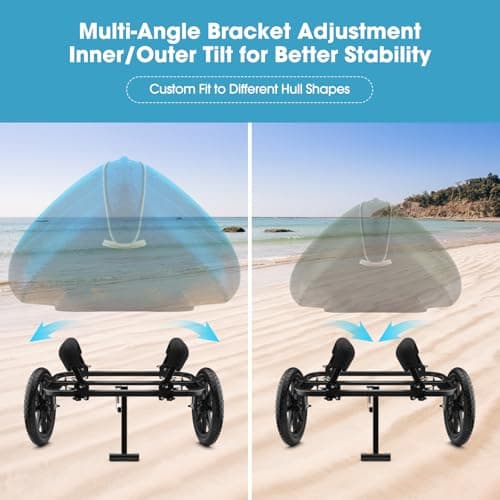 GanFindX Heavy Duty Kayak Cart | Adjustable Foldable Trolley with Durable Wheels, Portable Kayak Transport Cart, Tie-Down Straps Included (Foldable & Heavy-Duty) 7