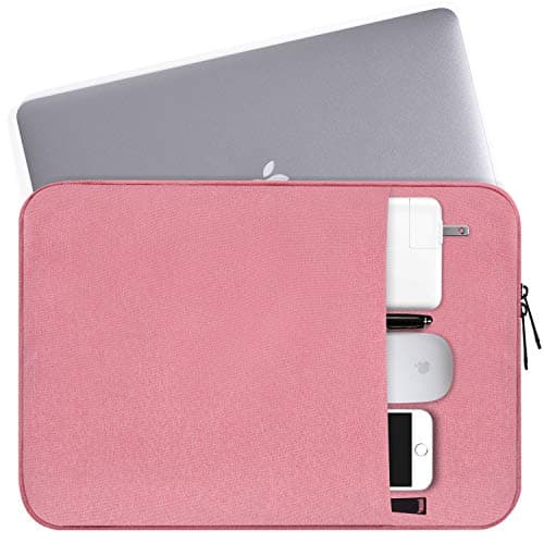 Laptop Case 14 inch, 14 inch Laptop Sleeve Shockproof Protective Notebook Cover Waterproof Carrying Computer Bag with Accessory Pocket for 14 Inch MacBook Air/Pro, HP, Dell, Lenovo, Acer, Asus, Pink