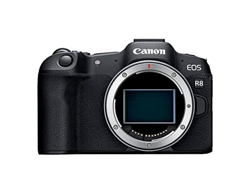 Canon EOS R8 Mirrorless Camera Body, Full‑Frame CMOS Sensor, 24.2 Megapixels, 4K 60p Video, Dual Pixel Autofocus II, Lightweight Camera for Content Creation, Photography and Vlogging, Black
