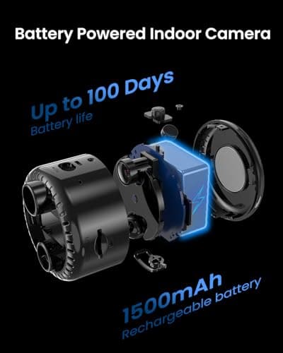 VIDCASTIVE 4K Mini WiFi Indoor Camera Wireless Nanny Cam with Night Vision, AI Motion Detection, Long Battery Life, Cloud & SD Storage 6