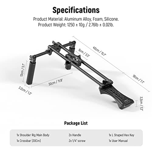 NEEWER Universal Shoulder Rig Kit, 16"/40cm Extended 15mm Rod Support System Camera Stabilizer for DSLR Camcorder for Filmmaking, Compatible with SmallRig Follow Focus/Lens Support/Matte Box, SR004 9