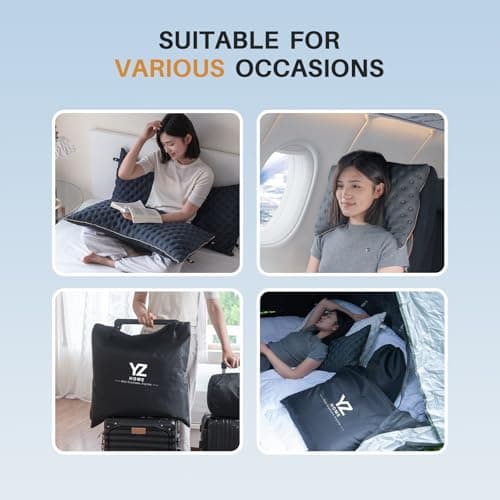 YZ HOME Pillow for Side and Back Sleepers Cooling Side Sleeper Pillow for Neck and Shoulder Pain Side Sleeper Bed pillows Queen Size with Adjustable Shredded Memory Foam Filling, Grey 5