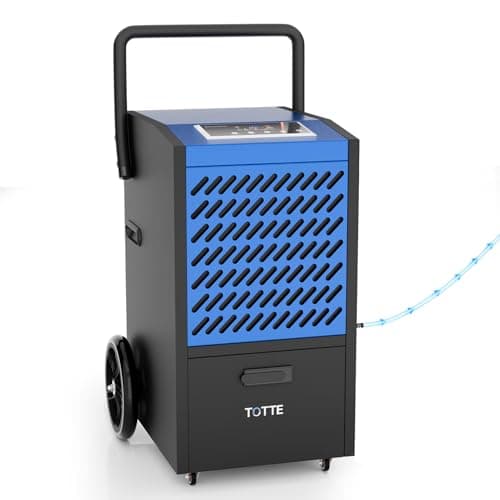 TOTTE 160 Pint Commercial Dehumidifier with Pump up to 8000Sq. Ft, 24H Timer, 20-90% Humidity Control, Dehumidifiers with drain hose, Auto Defrost, Auto Restart, for Basement, Industrial,Crawl Space