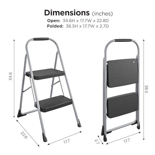 COSCO 2-Step Big Step, Steel Step Stool, Gray 8