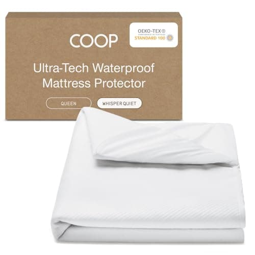 Coop Home Goods Ultra Tech Waterproof Mattress Protector Queen, Smooth Top Mattress Pad, Waterproof Mattress Cover, 18" Deep, Machine Washable Mattress Topper, Noiseless Comfort (60x80)
