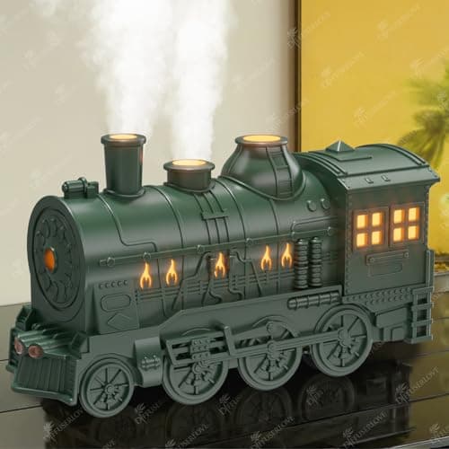 Diffuserlove Essential Oil Diffuser 300ML Train Cool Mist Humidifier Quiet Aromatherapy Diffuser with Night Light for Bedroom Desk