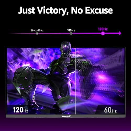 Gawfolk Gaming Monitor 27 inch QHD IPS, PC Screen 120Hz 2K (2560×1440P), Ultra-Thin Zero Frame Computer Display for Home Office Business, DP, HDMI, Wall-Mounted 5