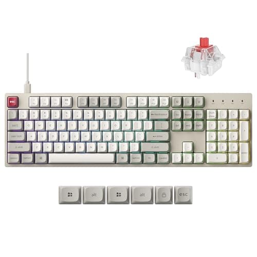 Keychron C2 Pro Wired Mechanical Keyboard with 8K Hz Polling Rate, Full Size Custom RGB Backlit Hot-Swappable, Non-Shine Through PBT Keycaps Compatible with Mac Windows Linux