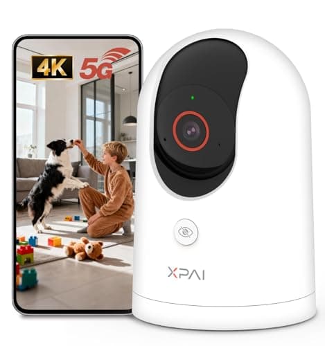 xpai 4K Security Camera,Industry's First with Built-in Storage No Monthly Fees,Indoor Camera Wireless,Baby/Pet/Dog Camera with Phone APP,360° Pan-Tilt Wireless Indoor Cam,Cry Detection,2-Way Audio