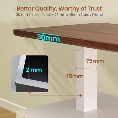 SEDETA Farmhouse Electric Standing Desk, 63" Height Adjustable Computer Desk with 3 Drawers, Storage Shelves, Power Outlets, Wood Home Office Stand up Desk for Work, Study, Writing, White 9