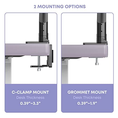 Heavy Duty Monitor Arm for Ultrawide Screens up to 49 inch and 39.6lbs, Premium Aluminum Single Desk Mount Stand with Gas Spring, VESA 75x75/100x100 8