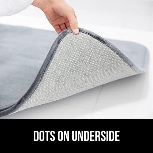 GORILLA GRIP Memory Foam Bath Rugs, Soft Absorbent Velvet Bathroom Mats, Durable Dots on Underside, Machine Washable Bathmat, Carpet Rug Room Decor for Shower Floor, 24x17 Mat, Graphite Gray 7