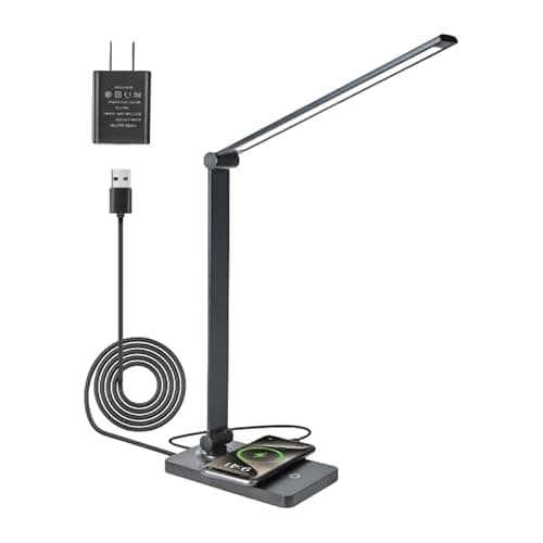 QPEUIM Rechargeable Desk Lamp LED Desk Lamps Touch Desk Lamps for Home Office Eye-Caring Desk Lamp Dimmable Office Lamp with USB Port Touch Control for Home Office Student Dormitory