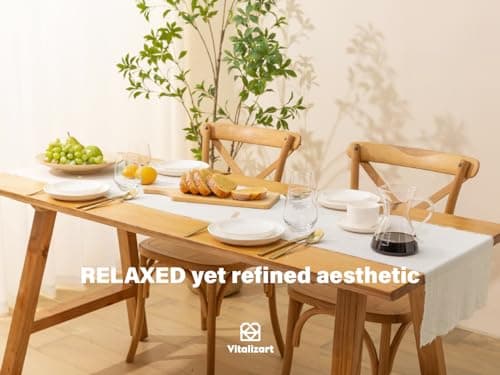 Vitalizart Beige Table Runner 14 x 72 Inches Long Slub Texture Cotton Linen Table Runner for Rustic Home Decorations Dining Room Wedding Decor Reception Bridal Shower Thanksgiving Christmas 5