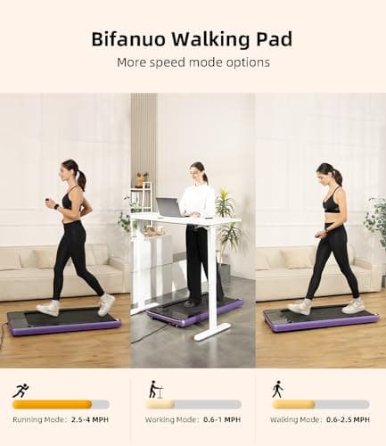 Bifanuo Walking Pad - Under Desk Treadmill for Home/Office, Portable with Remote Control LED Display - Ideal for Fitness Enthusiasts 6