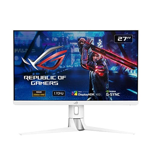 ASUS ROG Strix XG27AQ-W 27” 1440P HDR Gaming Monitor - White, QHD (2560 x 1440), Fast IPS, 170Hz, 1ms, Extreme Low Motion Blur Sync, G-SYNC Compatible, Eye Care, HDMI, DisplayPort, USB, DisplayHDR400