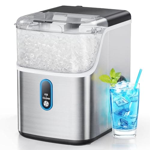 Nugget Ice Maker Countertop, HOMEZAY Pebble Ice Maker with Soft Chewable Pellet Ice, 33 lbs per Day, Compact Ice Machine with Self-Cleaning & LED Indicator for Home, Kitchen, Camping, RV, Office 7