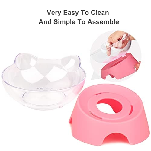 MILIFUN Raised Cat Food Bowls with Stand, Cat Dishes for Food or Water, Tilted Bowl, Pet Dish with Stand 5