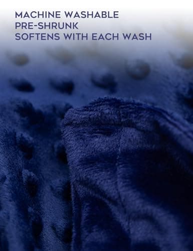 YnM Fuzzy Duvet Cover for Weighted Blankets (Navy Blue, 60''x80'') 5