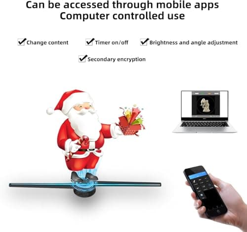 3DhologramFan,16.5in Holographic Fan Holographic Projector Supports WiFi Connection 234 HD LED Portable Design 42CM 3D Led Fan Display Contains 1500 Videos for Store, Bar, Events, Trade Shows, Parties 6