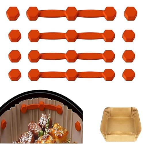 ZENKLET Air Fryer Magnet Silicone Buckle for Holding Down, Air Fryer Magnets for Parchment Paper, Food-Grade, Heat-Resistant,Quick-Attach Design for Secure Cooking-4SET