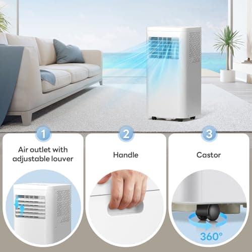 10000 BTU Portable Air Conditioners and for Room up 450 Sq. Ft, 4-IN-1 Portable Ac Unit with Dehumidifier Fan Function, Remote Control, Sleep Mode, 24H Timer 5