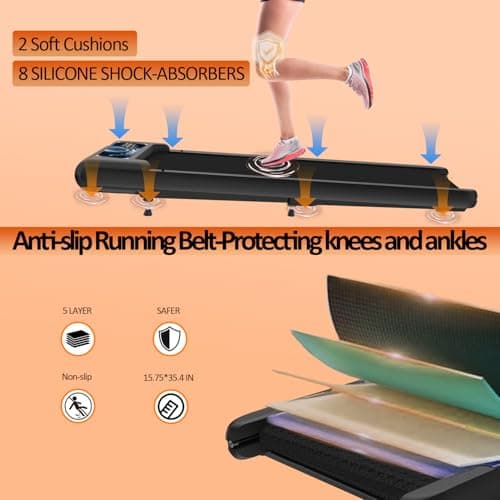 Upreign Walking Pad,Under Desk Treadmills with Removable Handle 2.5HP Portable Treadmills for Home and Office, 270Lbs Capacity Walking Mat with APP &Remote Control, LED Display 7