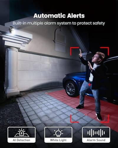 AOSU Solar Camera Security Outdoor - 100% Wire-Free Security Cameras Wireless Outdoor for Home Surveillance with Fixed Solar Panel, 360° Panoramic View, Human Auto Tracking, 2K Color Night Vision 7