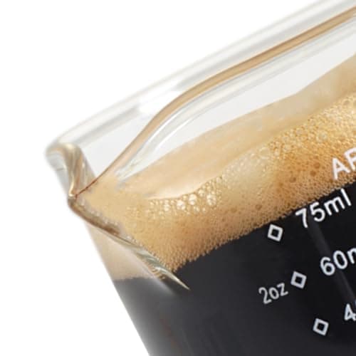 BCnmviku 2 PACK Espresso Glass Measuring Cup Triple Pitcher Milk Cup 75ML Espresso Cups with Handle Shot Glass with V-Shaped Mouth Clear Accessories Milk Frothing Pitcher (2) 7