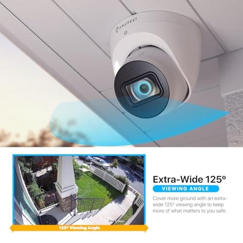 Amcrest Analog 4K Outdoor Security Camera, Turret 8MP @15fps CCTV-Coax-BNC, 65ft Night Vision, 125° Angle, Built-in Mic, White (AMC4KDM28-W-V3), (Not an IP Camera) DVR Required, Not Included 5