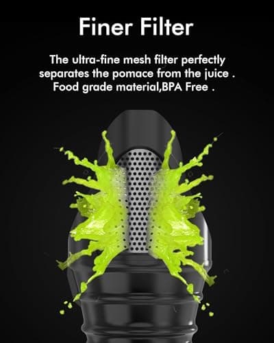 SIFENE Cold Press Juicer Machine, Mini Slow Masticating Juicer with Dual Feed Chute, Compact Electric Juice Extractor for Celery Ginger & Fruit, Easy Clean, Red 7