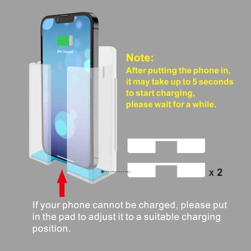 LANBON P2 Wireless Charger Wall Mounted,Wireless Phone Charger for Bedside/Desk/Garage/Kitchen,15W Fast Charging Station Work with iPhone 17/16/15/14/13/12/11/X & Galaxy S25/S24/S23/S22/S21/S20 Series 8