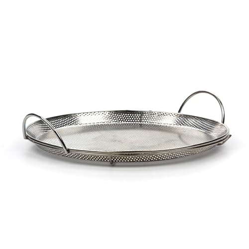 RSVP International Endurance® Stainless Steel Precision Pierced Pizza Pan, 11.5" | Use on Grill or Oven | Brown Crispy Crust Without Burning Pizza | Dishwasher Safe