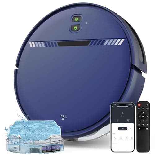 Robot Vacuum and Mop Combo, Robotic Vacuum Cleaner 2 in 1 with WiFi/App/Voice, Schedule, Water Tank and Dustbin, Self-Charging, Slim, Ideal for Hard Floor, Pet Hair, Carpet