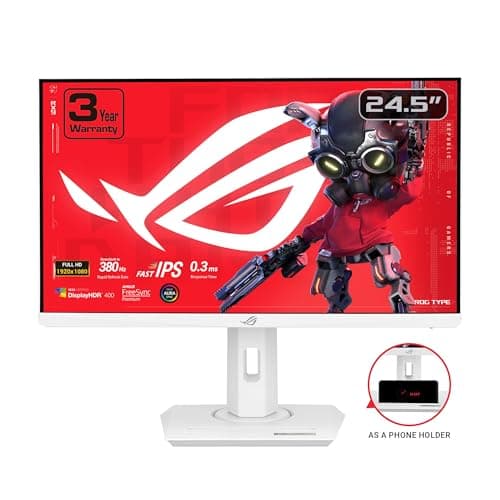 ASUS ROG Strix 25” (24.5-inch viewable) 1080P HDR Gaming Monitor (XG259QNG-W) - White, Full HD, 380Hz, 0.3ms, Fast IPS, Low Motion Blur Sync, FreeSync Premium, DisplayWidget, Ergonomic, 3 yr Warranty 9