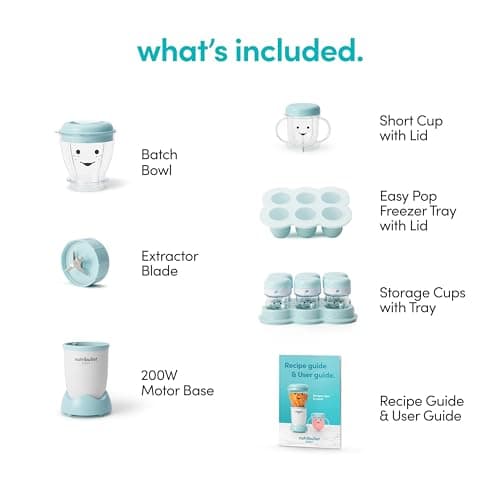 NutriBullet NBY-50100 Baby Complete Food-Making System, 32-Oz, White, Blue, Clear 10