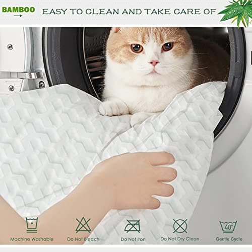 GRT Cal King Waterproof Mattress Protector Rayon Bamboo - 3D Air Fiber Cooling Mattress Protector Cover, Breathable Mattress Pad Noiseless 8''-21'' Deep Pocket Machine Washable 6