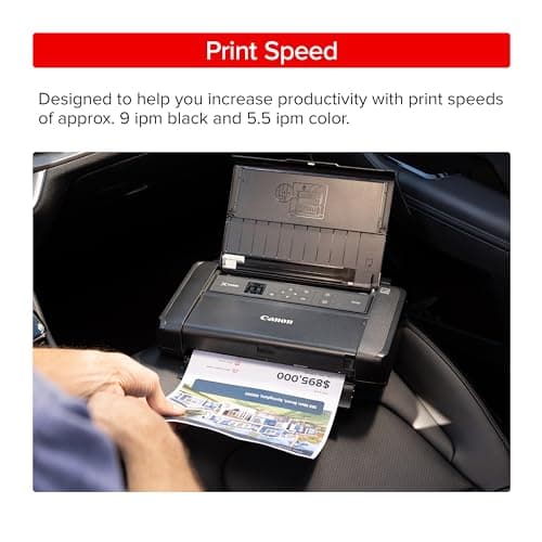 Canon PIXMA TR160 Wireless Portable Printer, 50-Sheet Paper Tray and 1.44" Display 5