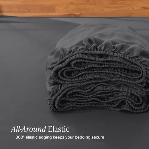 Bare Home 100% Rayon Made from Bamboo Luxury King Fitted Sheet - Deep Pockets - Cooling Sheet - Breathable - Easy Fit - Soft Bedding Bottom Sheet (King, Grey) 6